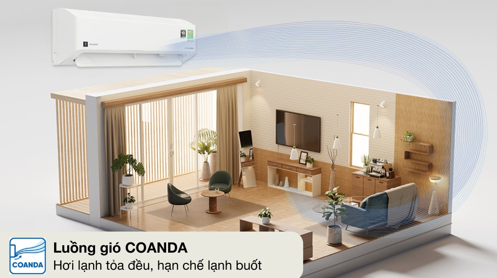 Máy lạnh Sharp Inverter 1.5 HP AH-XP13CMW