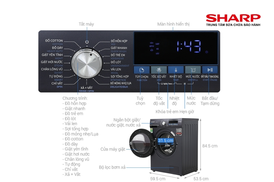 chọn chế độ giặt phù hợp